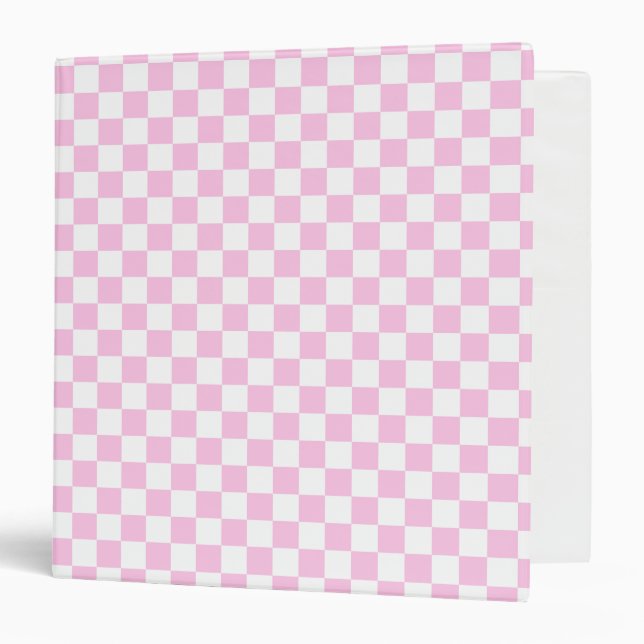 Classic Chequerboard Pink Pattern Binder (Front/Inside)