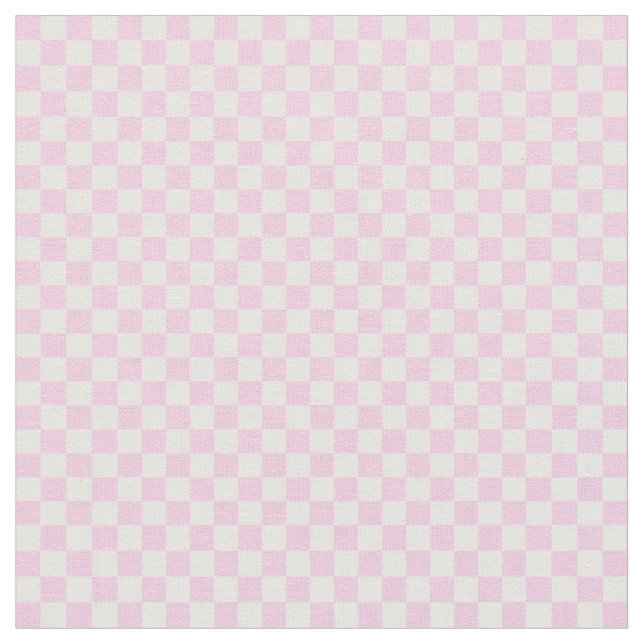 Classic Chequerboard Pink Pattern Fabric (Close Up)