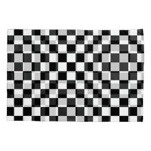 Classic Chequered I Bleed Racing Check Black White Pillowcase