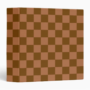 Classic Chequered Pattern: Brown and Tan Square Binder