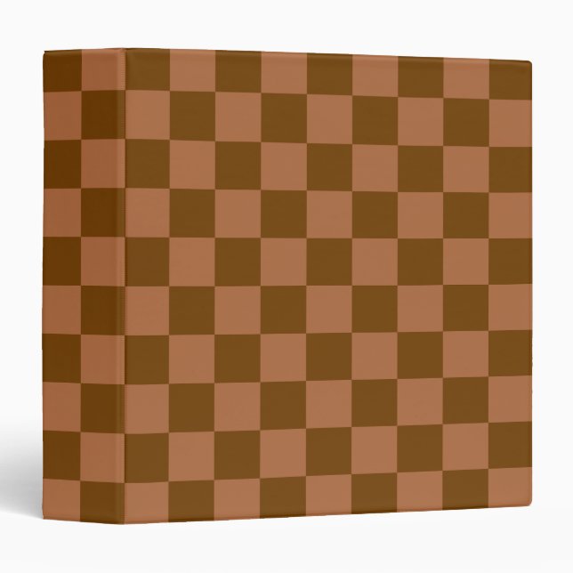 Classic Chequered Pattern: Brown and Tan Square Binder (Front/Spine)