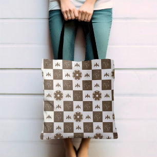 Classic Chequered Pattern Tote Bag