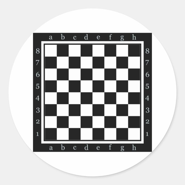classic chess table classic round sticker (Front)