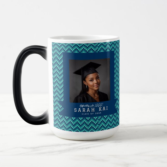 Classic Chevron Pattern Commencement Exercise Magic Mug (Left)