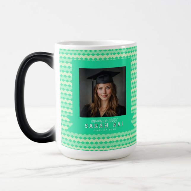 Classic Chevron Pattern Masters Grad Magic Mug (Left)