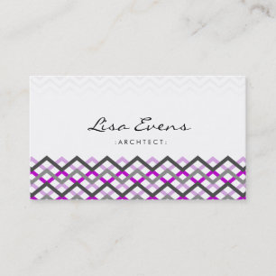 Classic Chevron Pattern Pink Business Card