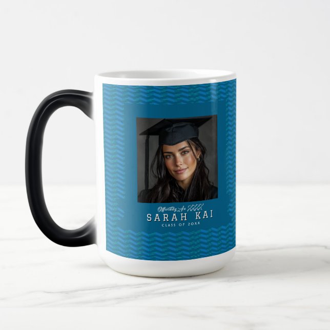 Classic Chevron Print Commencement Exercise Magic Mug (Left)