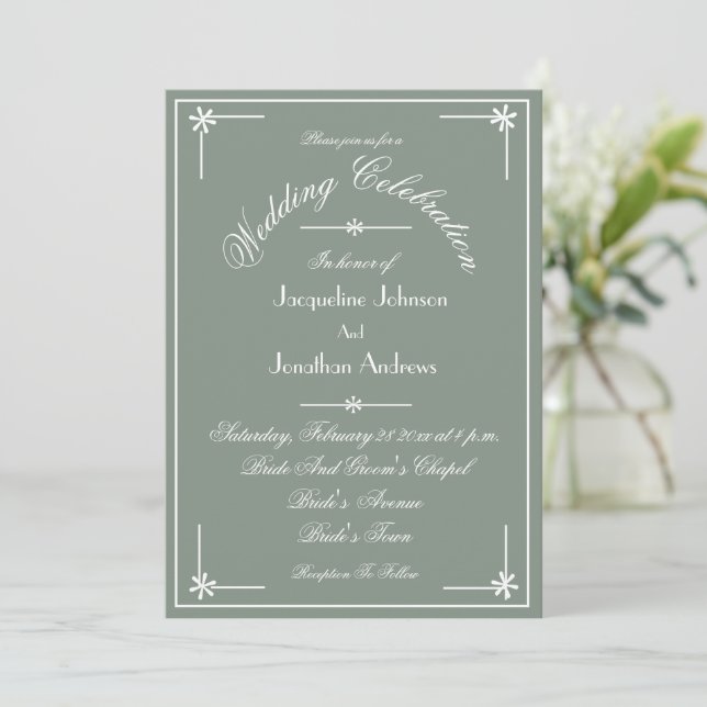 Classic Chic All In One RSVP Email Website Wedding Invitation (Standing Front)