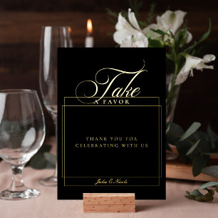 Classic Chic Black Take A Favour Wedding Sign