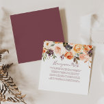 Classic Chic Boho Floral Honeymoon Wish    Enclosure Card<br><div class="desc">This classic chic boho floral honeymoon wish enclosure card is perfect for a rustic wedding. The design features hand-painted multicolored roses and peonies with green foliage.</div>