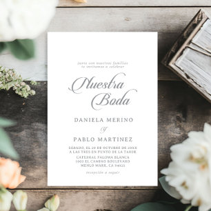 Classic Chic Calligraphy Nuestra Boda Wedding Invitation
