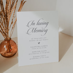 Classic Chic Calligraphy Wedding In Loving Memory Pedestal Sign