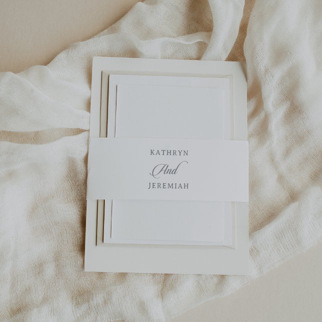 Classic Chic Calligraphy Wedding Invitation Belly Band (Creator Uploaded)
