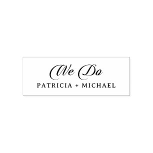 Classic Chic Calligraphy Wedding We Do Self-inking Stamp