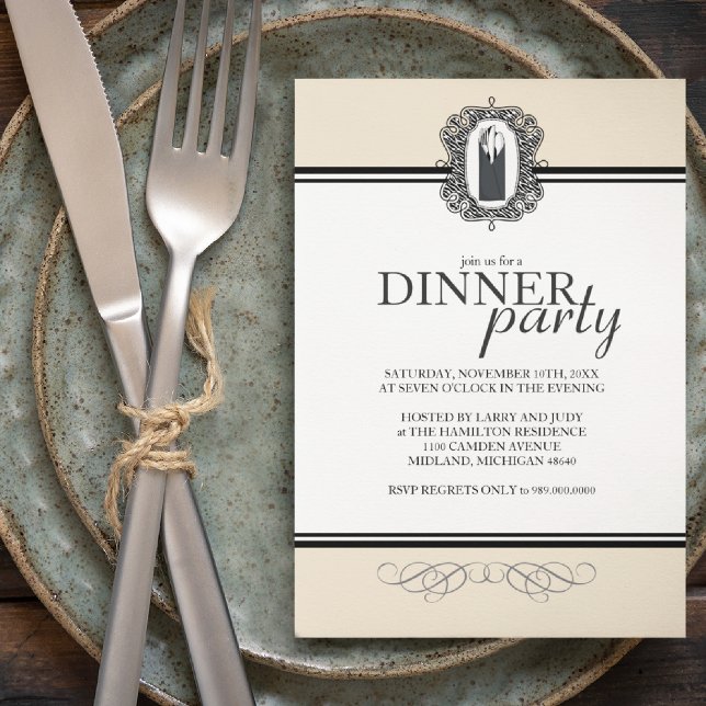 Classic Chic Dinner Party Invitations (Creator Uploaded)