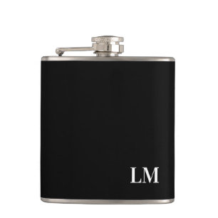 Classic Chic Elegant Wedding Monogram Hip Flask