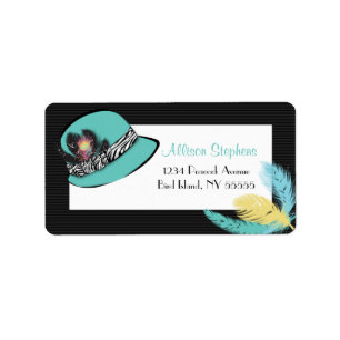Classic Chic Hat with Feathers Address Label 2