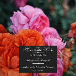 Classic Chic Script Names B & W Save The Date Announcement