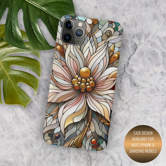 Classic Chic Stained Glass Floral Art Pattern Case-Mate iPhone Case (Creator Uploaded)