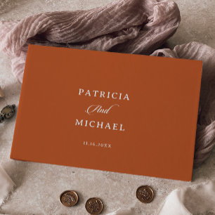 Classic Chic Terracotta Calligraphy Wedding Guest Book