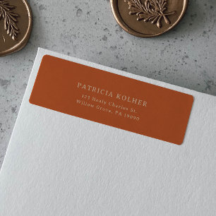 Classic Chic Terracotta Wedding Address Return 