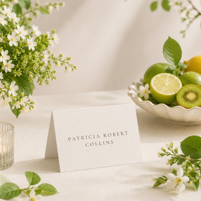 Classic Choco Brown Ivory Calligraphy Place Card (Creator Uploaded)