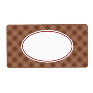 Classic Chocolate Gingham Labels