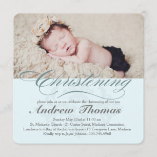 Classic Christening Baptism Invitation