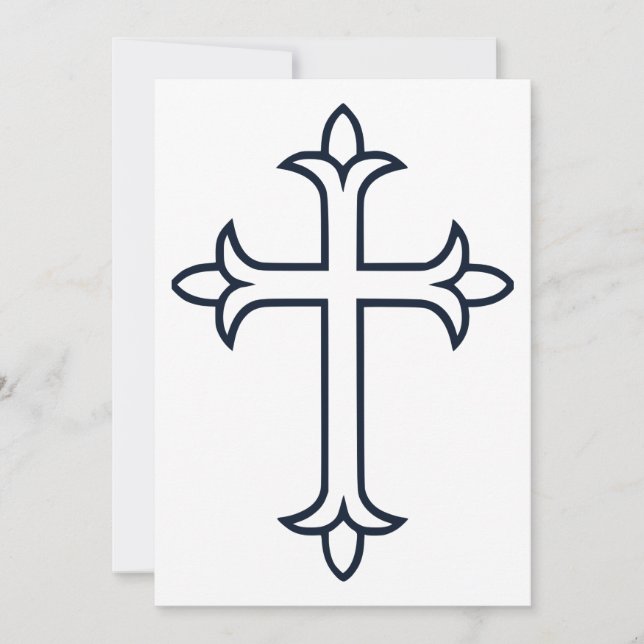 Classic Christian Cross Minimalist Fine Art Invitation (Front)