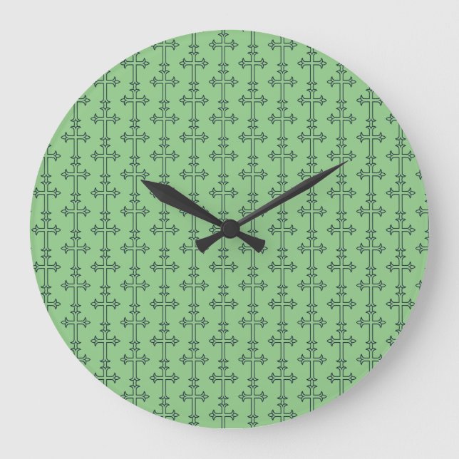 Classic Christian Cross Minimalist Fine Art Large Clock (Front)