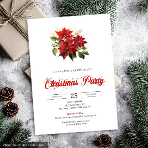 Classic Christmas Bouquet Floral Watercolor Invite