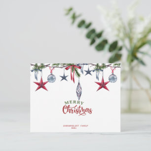 Classic Christmas Card, Custom Christmas Ornaments Holiday Postcard