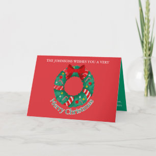 Classic Christmas Card in Red and Green