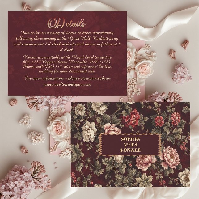 Classic Christmas Chinoiserie Romantic Wedding  Enclosure Card (Classic Christmas Chinoiserie Romantic Wedding Enclosure Card)