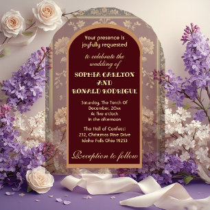 Classic Christmas Chinoiserie Traditional Wedding Acrylic Invitations