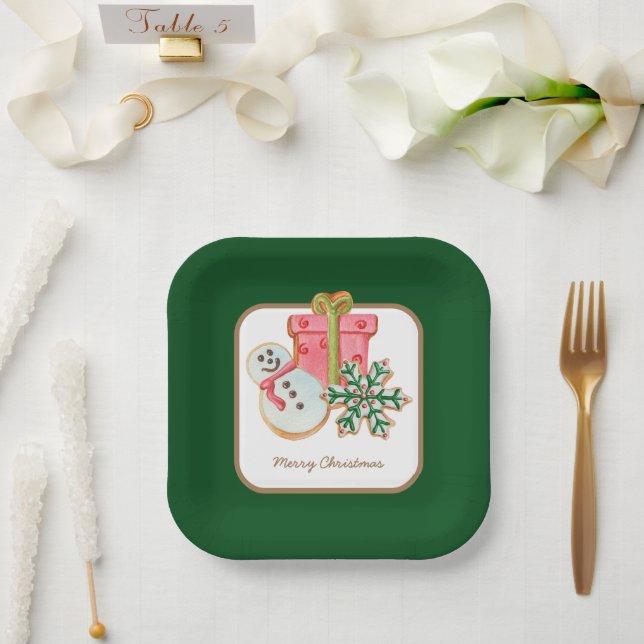 Classic Christmas Cookies Customizable Paper Plate (Wedding)