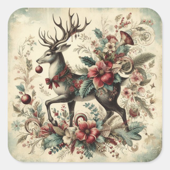 Classic Christmas Deer Stickers (Front)