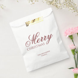 Classic Christmas Favour Bags | Deep Red Script