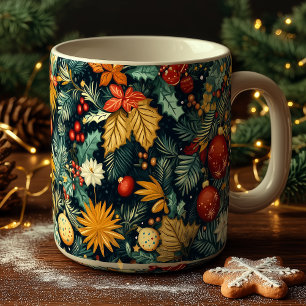 Classic Christmas foliage with red ornaments Coffee Mug