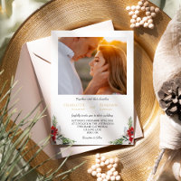 Classic Christmas Formal Minimal Photo Wedding