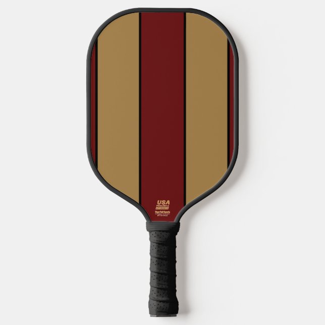 Classic Christmas Gold And Red Stripes Pickleball Paddle (Front)