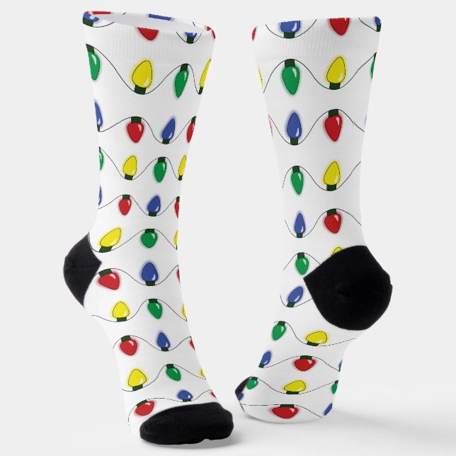 Classic Christmas Lights Socks (Angled)