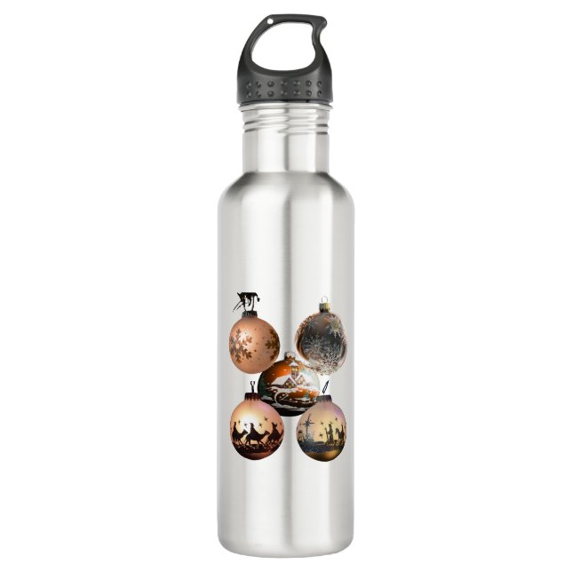 Classic Christmas Ornament Assortment 710 Ml Water Bottle (Front)