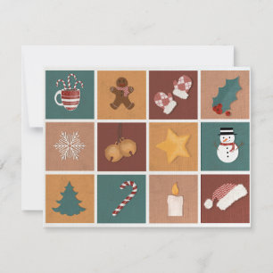 Classic Christmas Ornaments Decorations Holiday Card