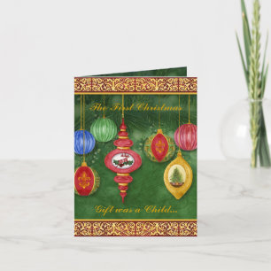 Classic Christmas Photo Birth Announcement