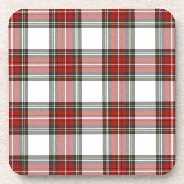 Classic Christmas Plaid Pattern Coaster (Front)