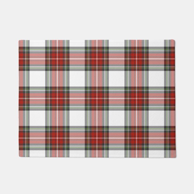 Classic Christmas Plaid Pattern Doormat (Front)