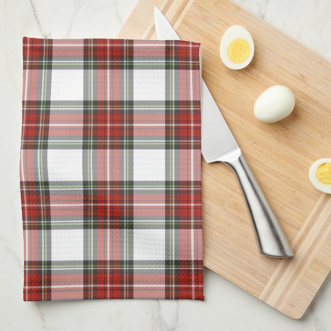 Classic Christmas Plaid Pattern Kitchen Towel (Quarter Fold)