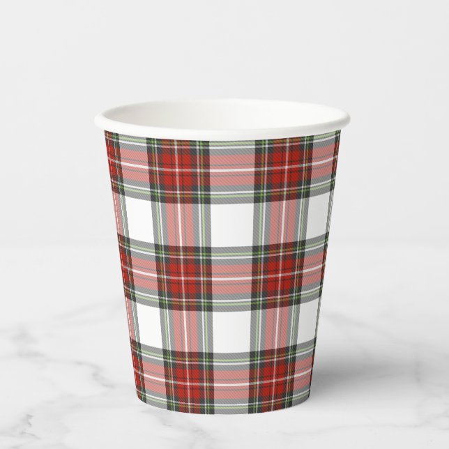Classic Christmas Plaid Pattern Paper Cups (Front)