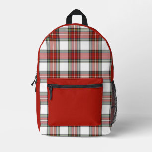 Classic Christmas Plaid Pattern Printed Backpack